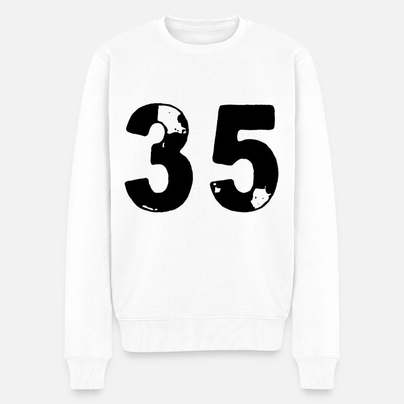 35 Zahl Trikot - Männer Premium Bio Pullover - Weiß