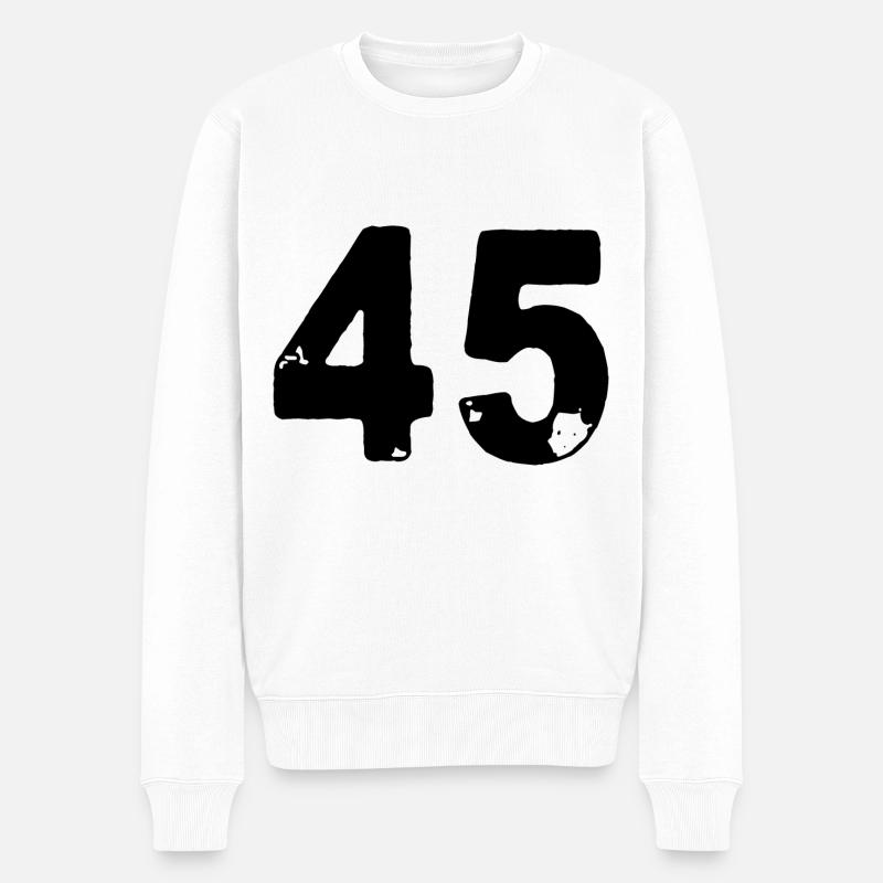 45 Zahl Trikot - Männer Premium Bio Pullover - Weiß