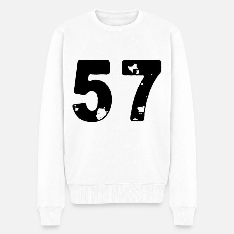 57 Zahl Trikot - Männer Premium Bio Pullover - Weiß
