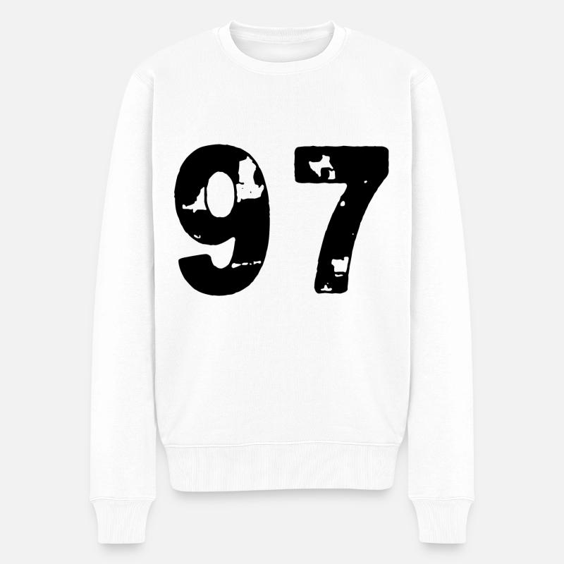 97 Zahl Trikot - Männer Premium Bio Pullover - Weiß