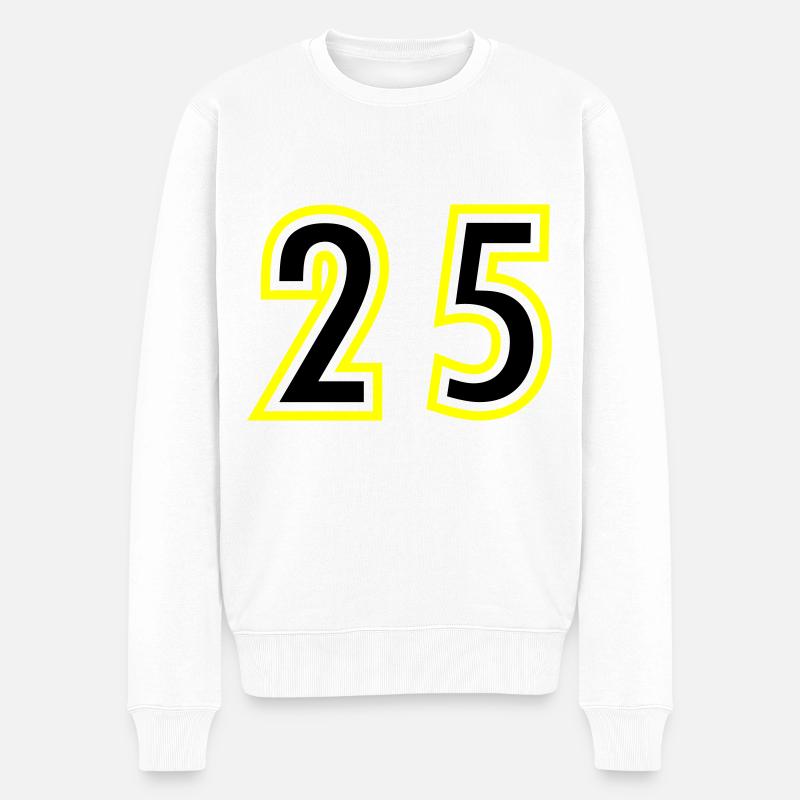 25 Nombre Collège - Pull Premium bio Homme - blanc