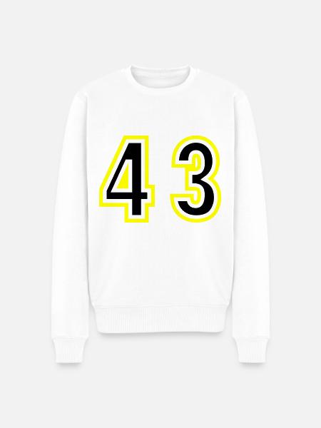 43 Number College - Men's Premium Organic Jumper - white