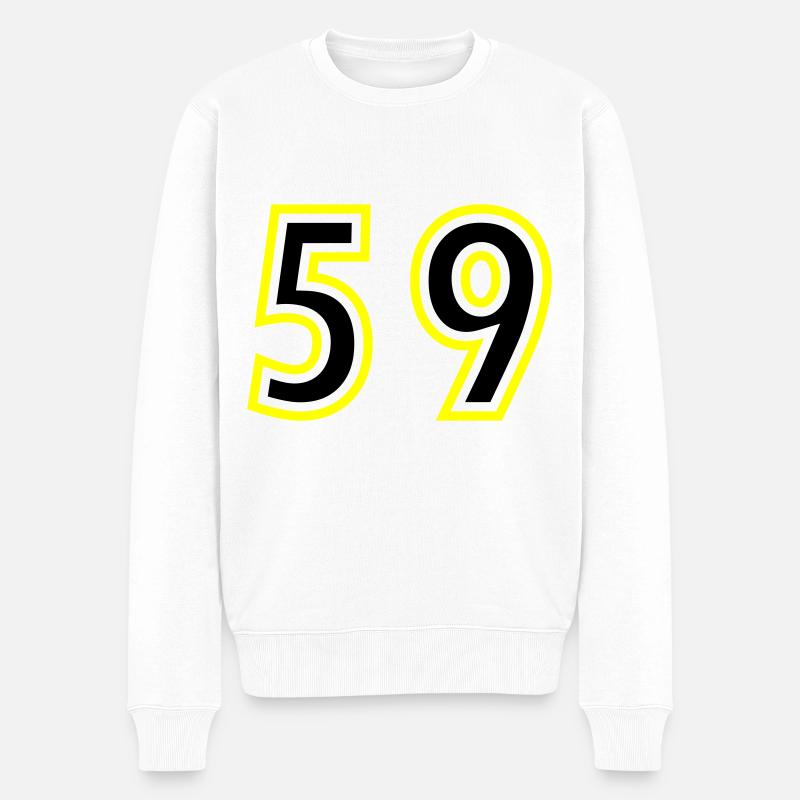 59 Zahl College - Männer Premium Bio Pullover - Weiß