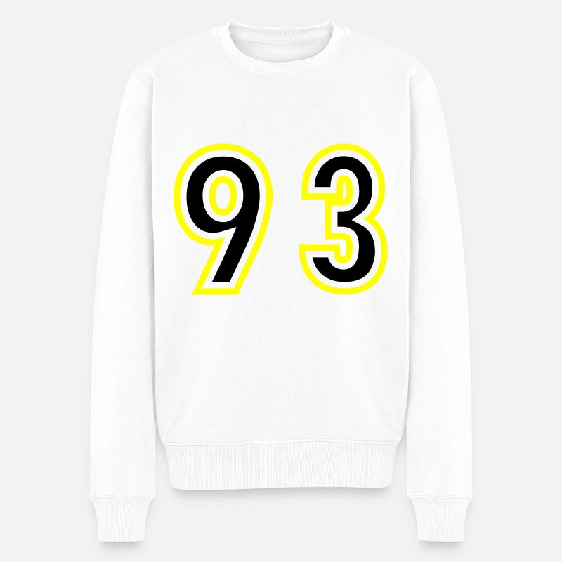 93 Nombre Collège - Pull Premium bio Homme - blanc
