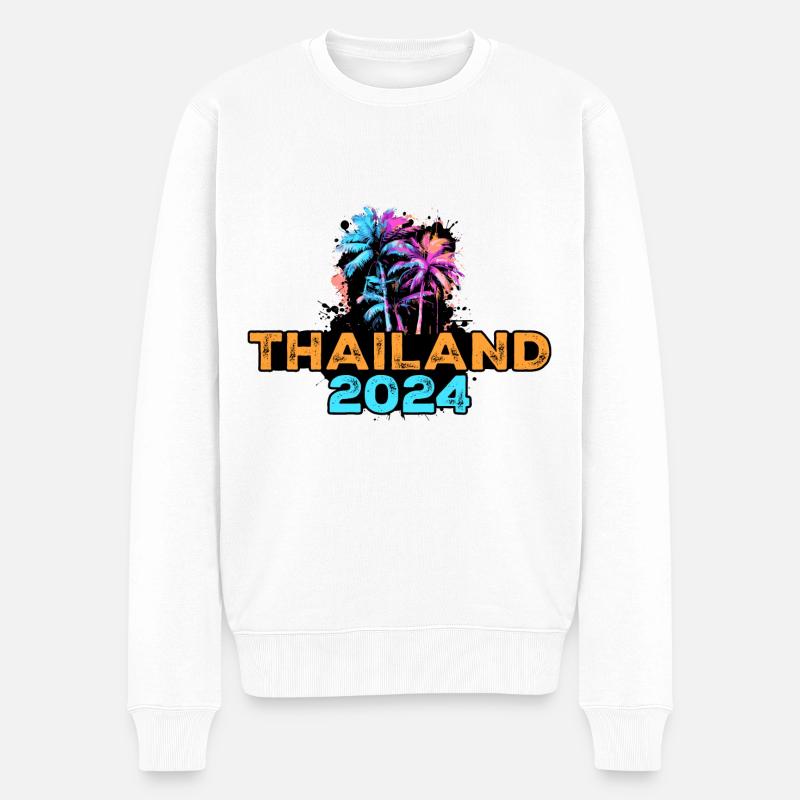 Thailand 2024 Reise - Männer Premium Bio Pullover - Weiß