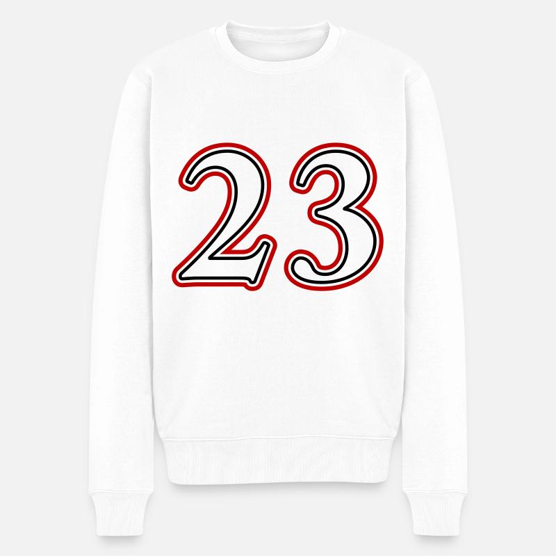 23 Zahl nummer - Männer Premium Bio Pullover - Weiß