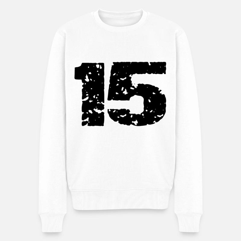 Maillot 15 Numéro - Pull Premium bio Homme - blanc