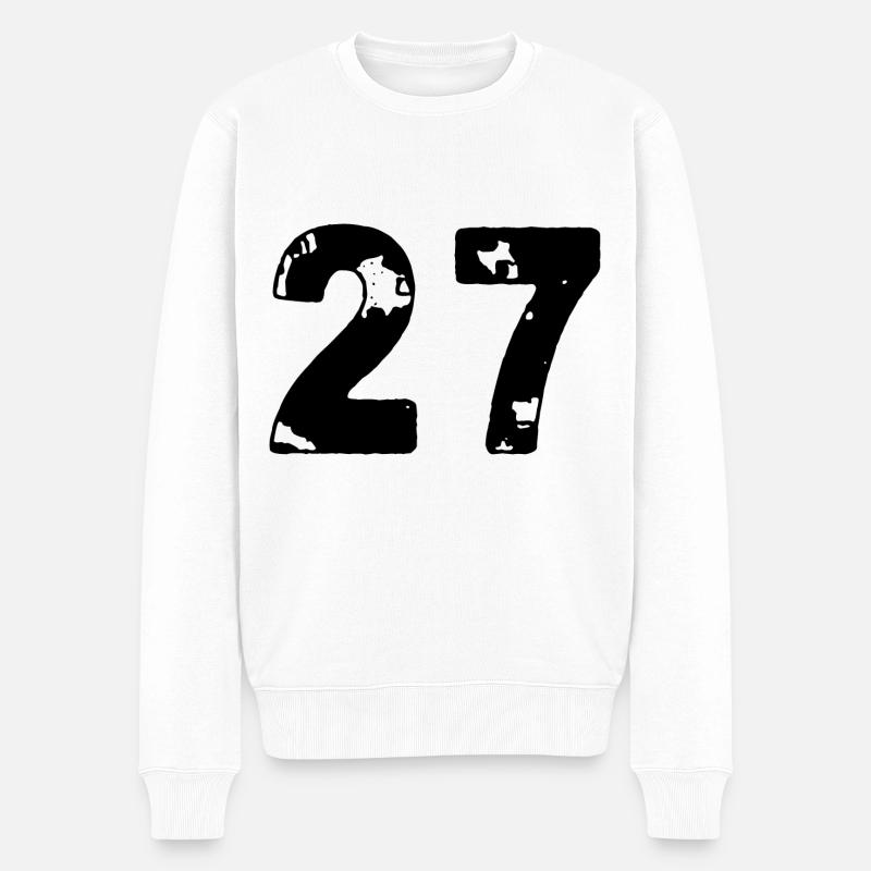 27 Maillot numéro - Pull Premium bio Homme - blanc