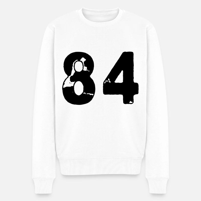 84 Zahl Trikot - Männer Premium Bio Pullover - Weiß