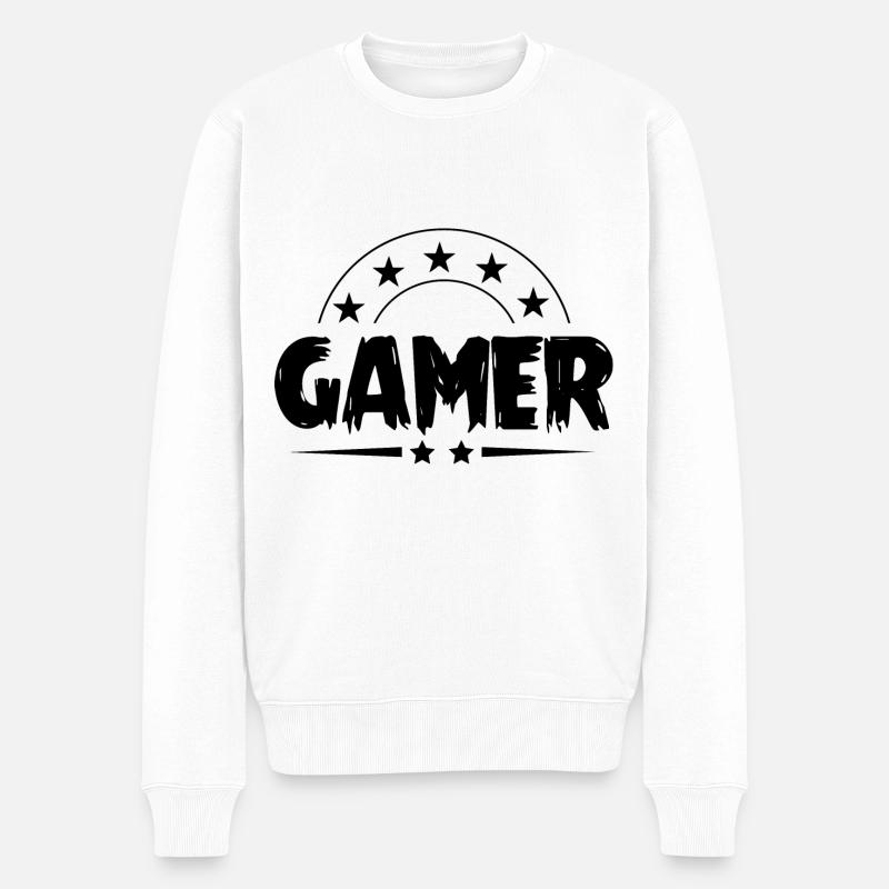 Gamer Beruf - Männer Premium Bio Pullover - Weiß