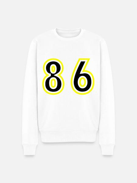 86 Number College - Men's Premium Organic Jumper - white