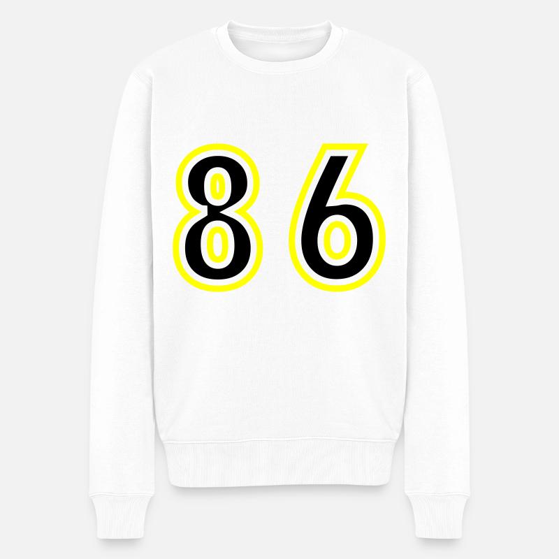 86 Zahl College - Männer Premium Bio Pullover - Weiß