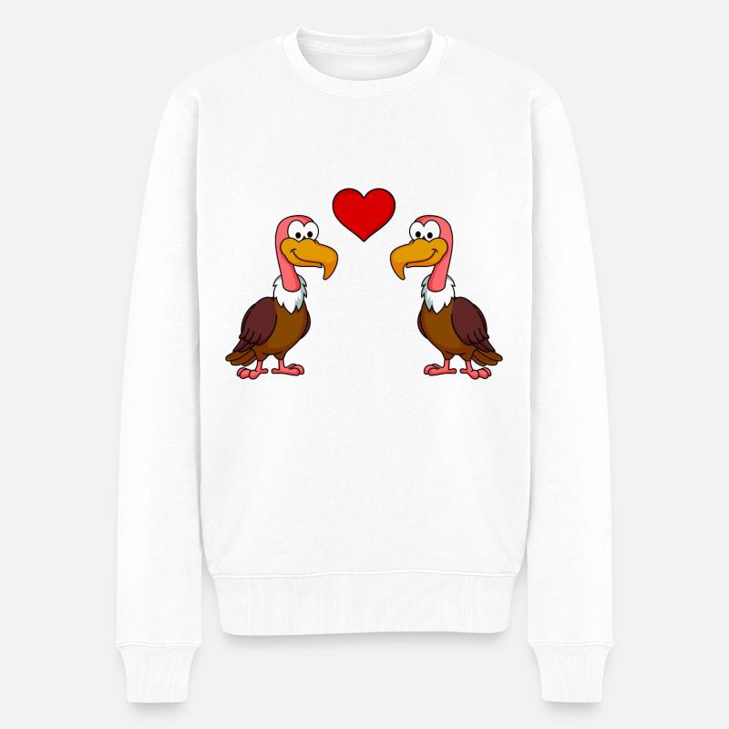 Vulture Comic Couple amour - Pull Premium bio Homme - blanc