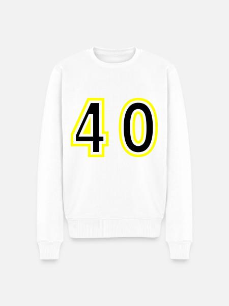 40 Number College - Men's Premium Organic Jumper - white