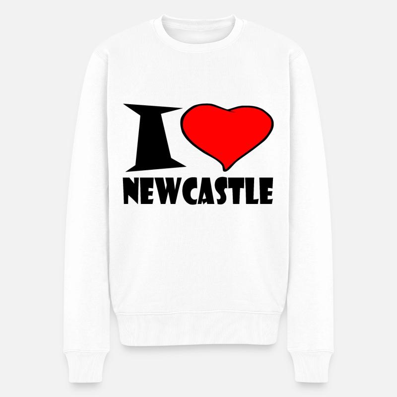 I love Newcastle - Männer Premium Bio Pullover - Weiß