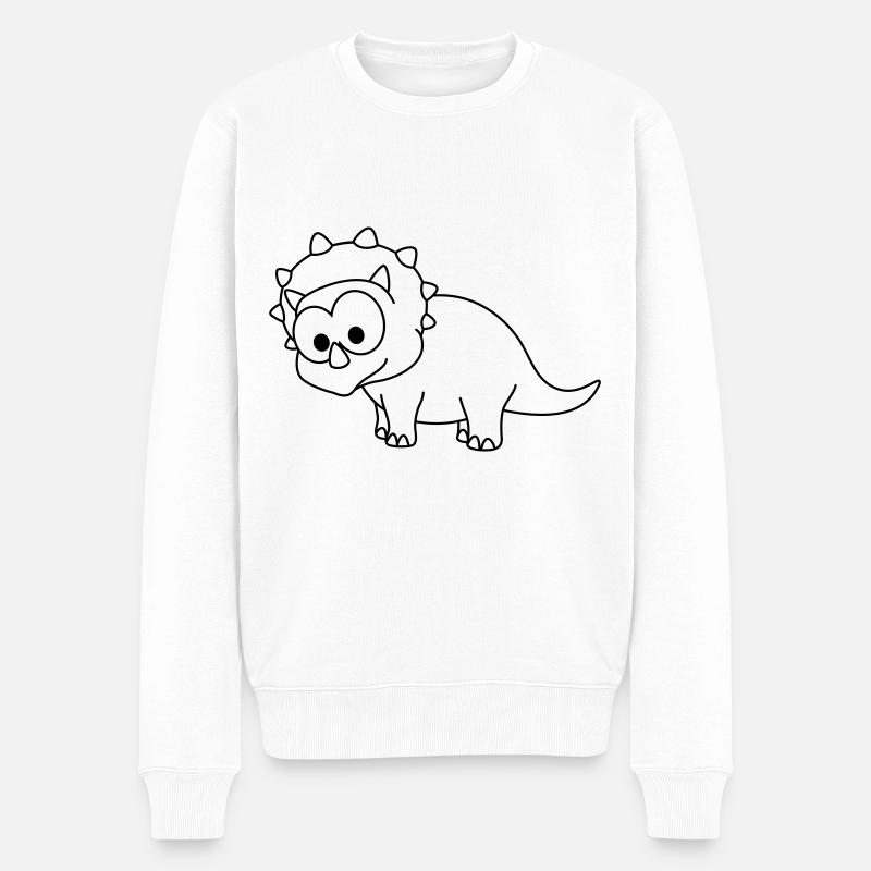 Dinosaurier triceratops Comic - Männer Premium Bio Pullover - Weiß