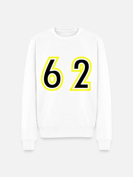 62 Number College - Men's Premium Organic Jumper - white