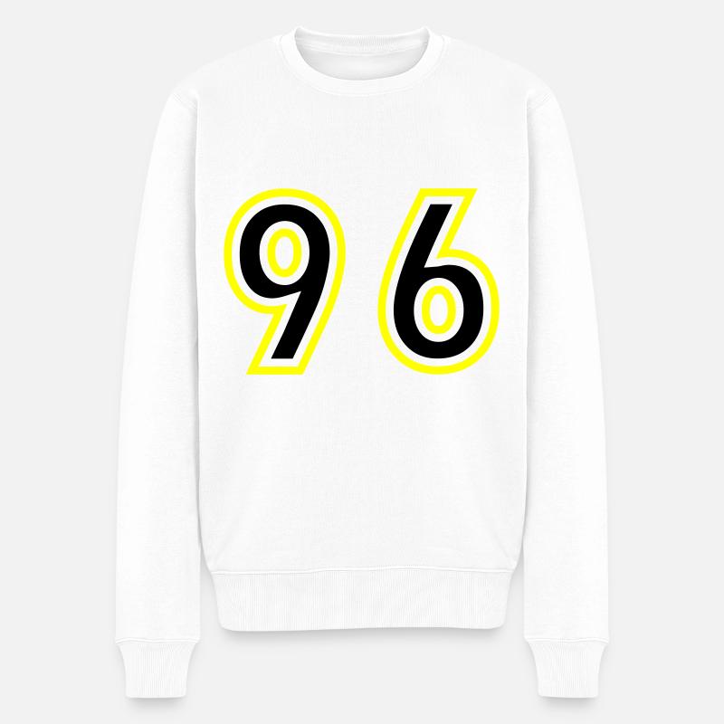 96 Zahl College - Männer Premium Bio Pullover - Weiß