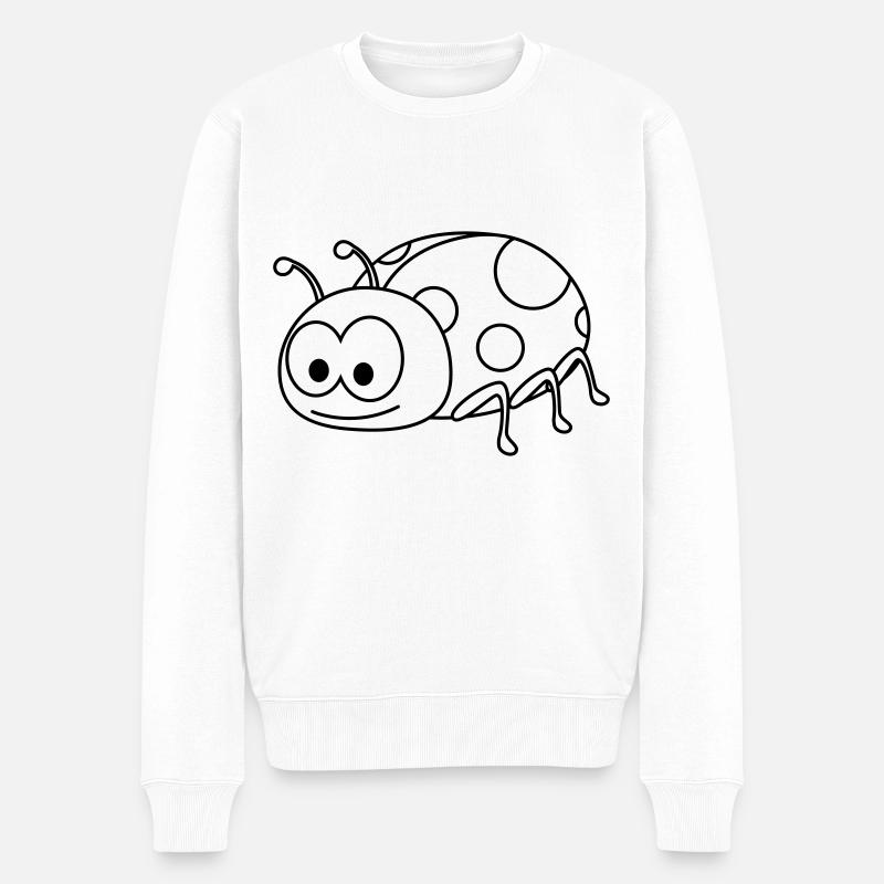 Marienkäfer Comic Tier - Männer Premium Bio Pullover - Weiß