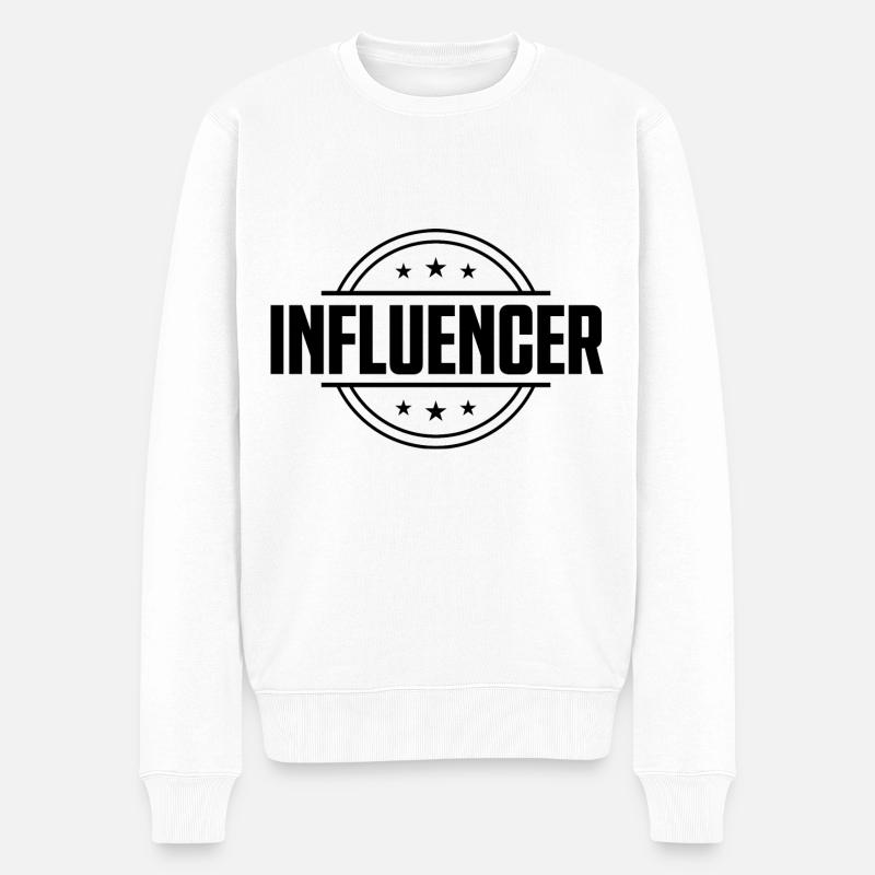 Influencer Beruf - Männer Premium Bio Pullover - Weiß