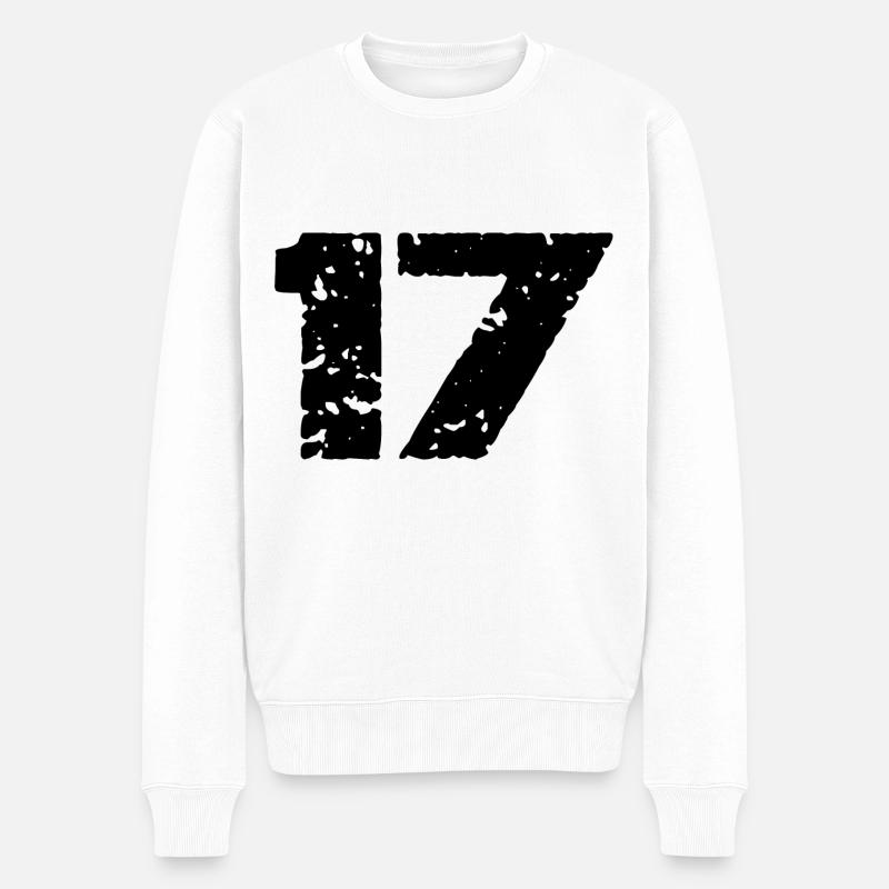 Maillot 17 numéro - Pull Premium bio Homme - blanc