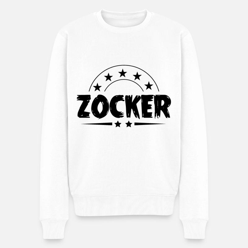 Zocker Gamer - Männer Premium Bio Pullover - Weiß