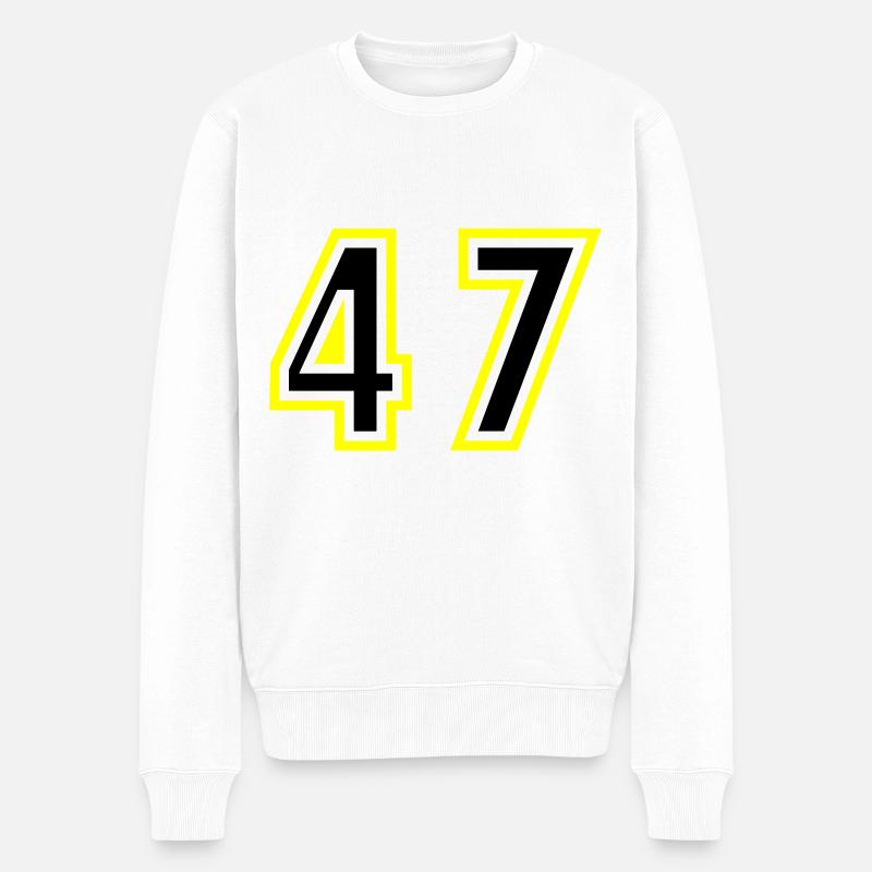 47 Zahl College - Männer Premium Bio Pullover - Weiß
