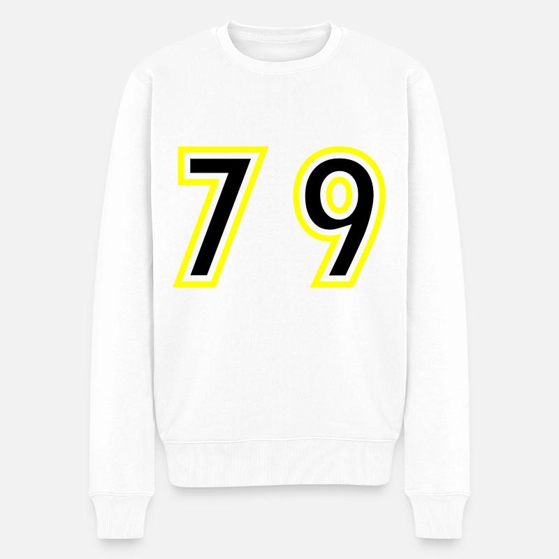 79 Zahl College - Männer Premium Bio Pullover - Weiß