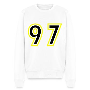 97 Nombre Collège - Pull Premium bio Homme - blanc - Devant - Thijin (182cm)