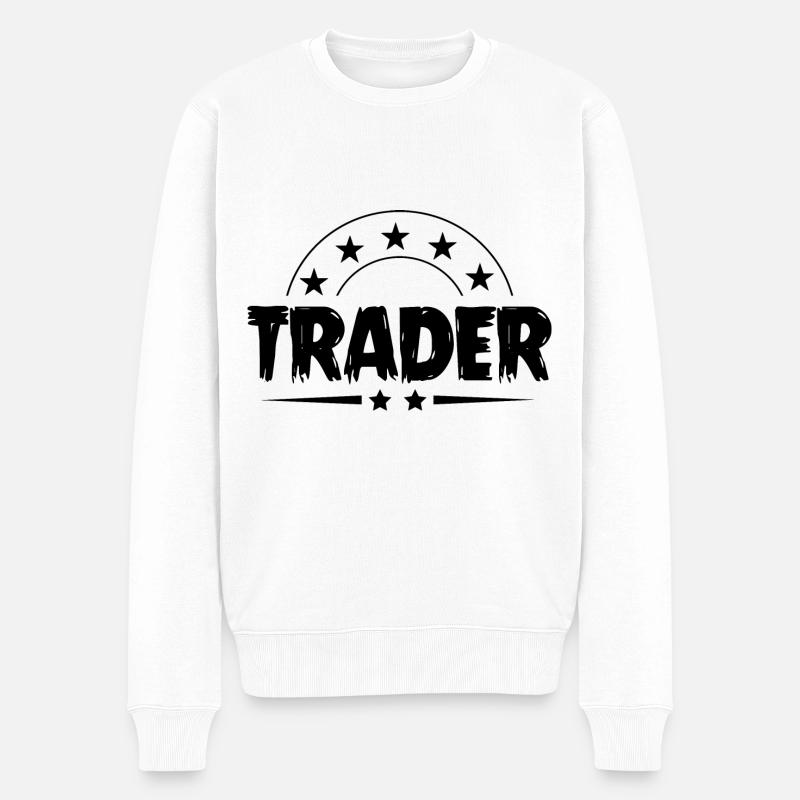 Trader Beruf - Männer Premium Bio Pullover - Weiß