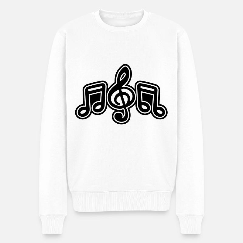 Musiknoten Musik Symbol - Männer Premium Bio Pullover - Weiß