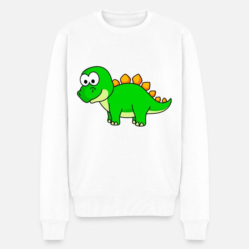 Dinosaurier stegosaurus Comic - Männer Premium Bio Pullover - Weiß