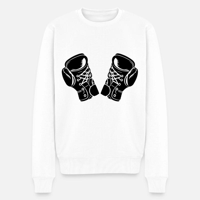 Boxhandschuhe Symbol Boxen - Männer Premium Bio Pullover - Weiß