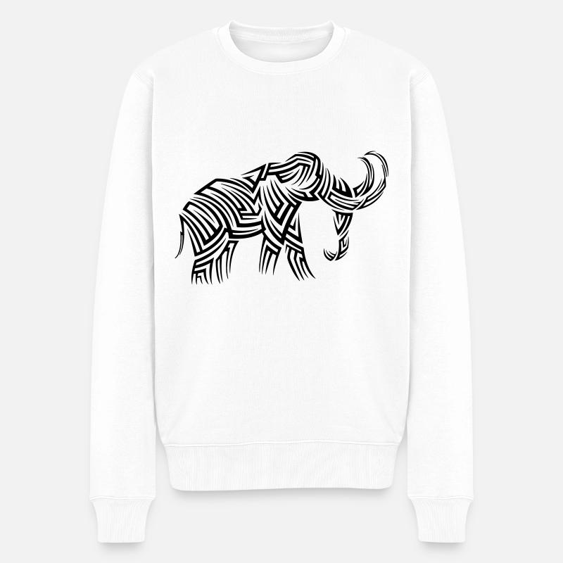 Mammut Tribal Tattoo - Männer Premium Bio Pullover - Weiß