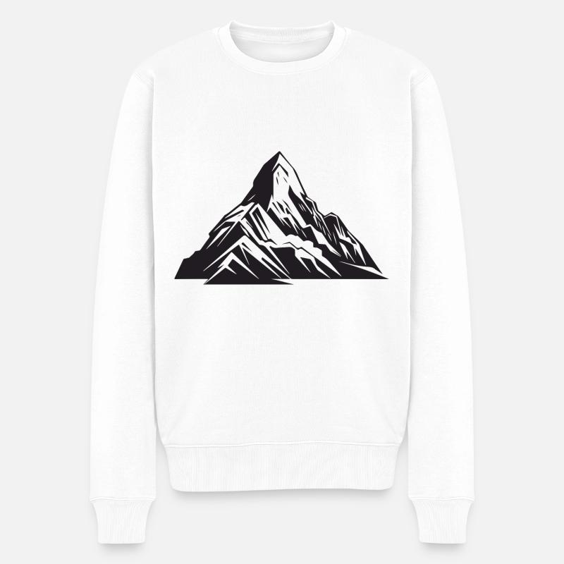Berge Symbol Natur - Männer Premium Bio Pullover - Weiß