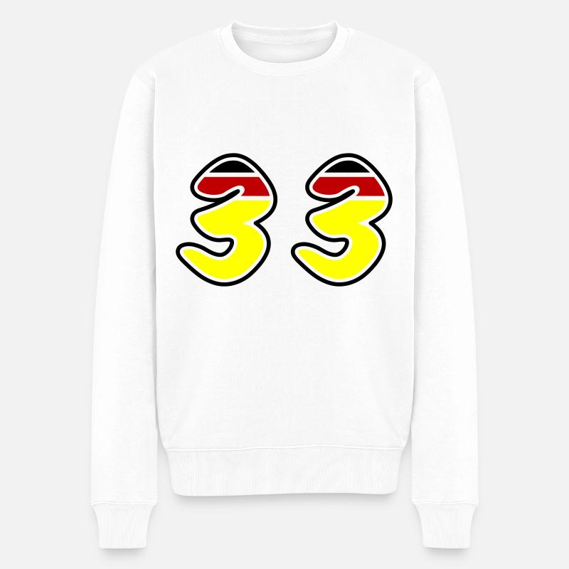 33 Symbole numérique Allemagne - Pull Premium bio Homme - blanc
