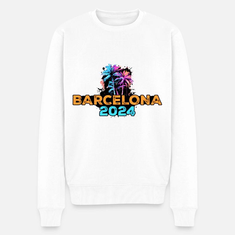 Tournée Barcelone 2024 - Pull Premium bio Homme - blanc