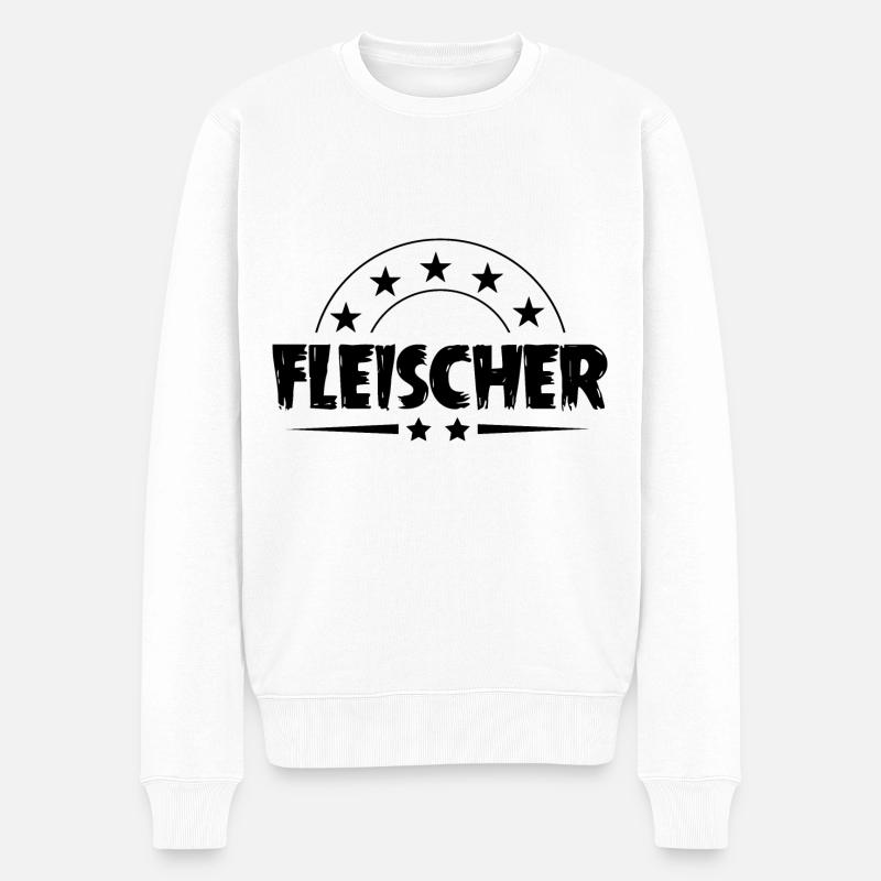 Fleischer Beruf - Männer Premium Bio Pullover - Weiß