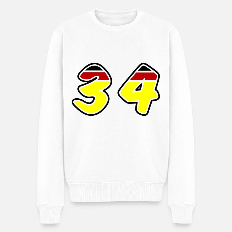 34 Zahl symbol Germany - Männer Premium Bio Pullover - Weiß