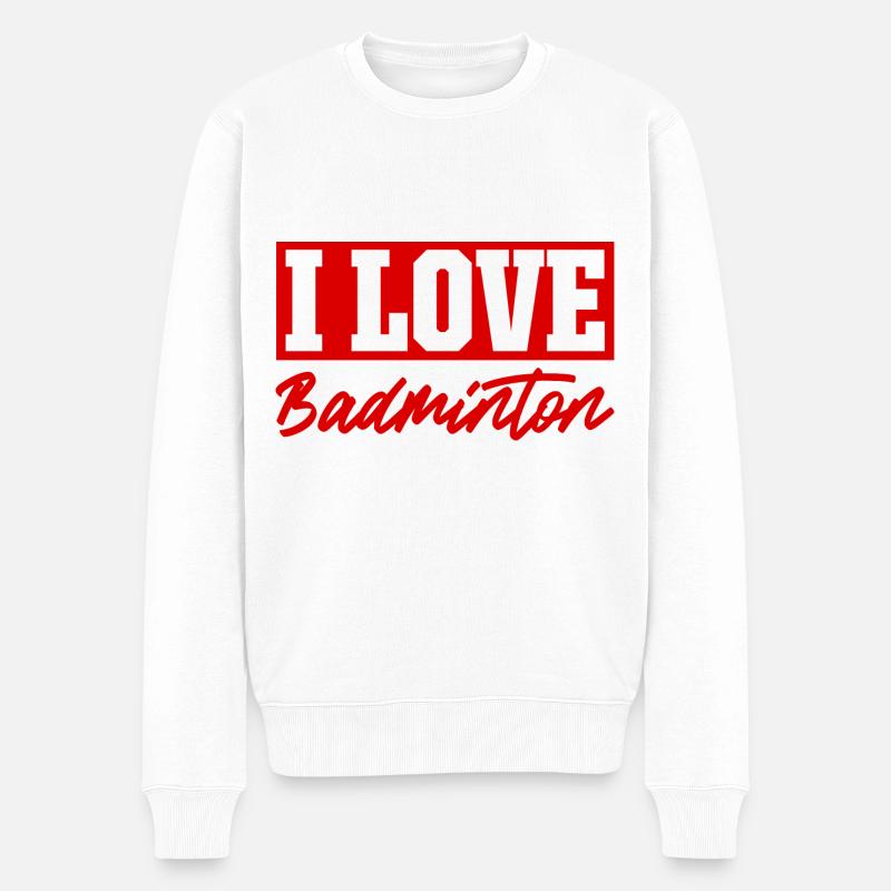 J’adore le badminton - Pull Premium bio Homme - blanc
