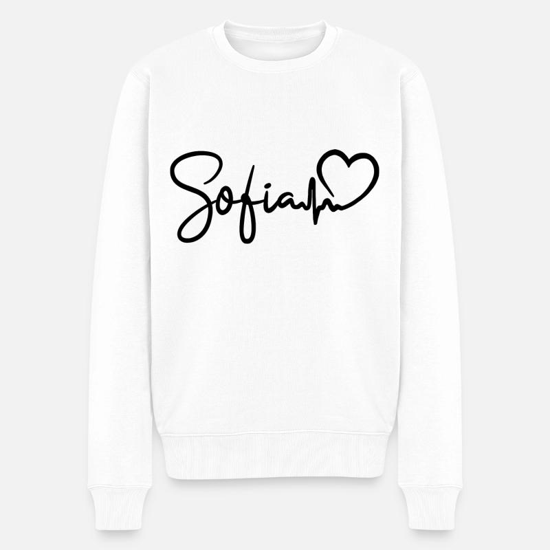 Sofia Heartbeat Bulgarie Sofia - Pull Premium bio Homme - blanc