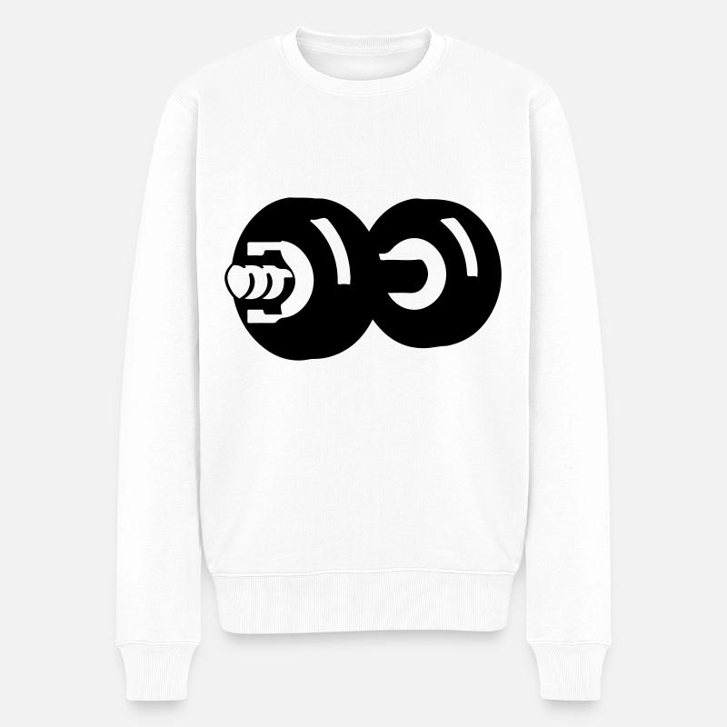 Dumbbell Gym Symbol Workout - Pull Premium bio Homme - blanc