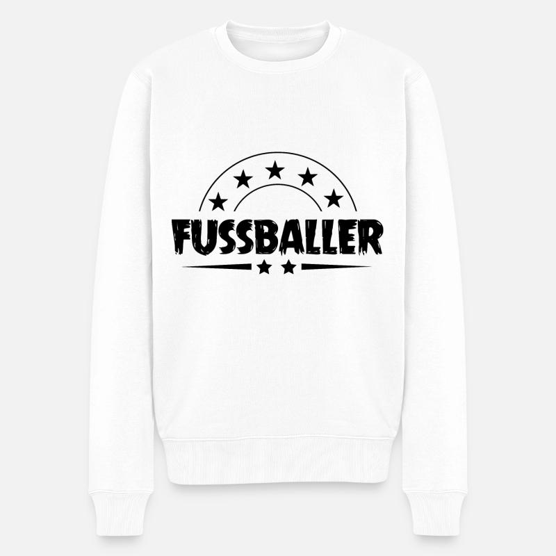 Fussballer Fussball Spieler - Männer Premium Bio Pullover - Weiß