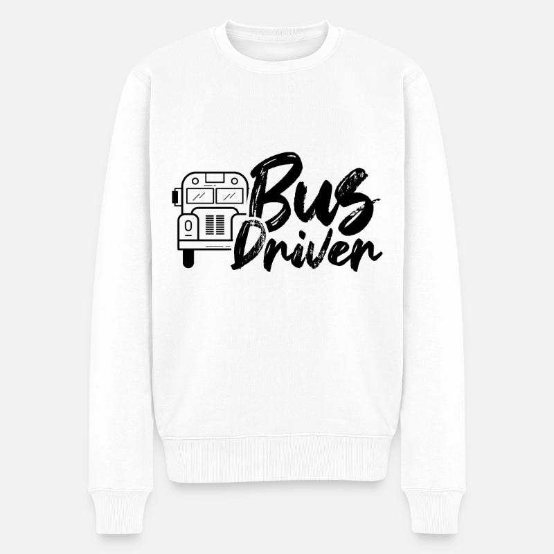 Busfahrer Bus Beruf Buslenker - Männer Premium Bio Pullover - Weiß