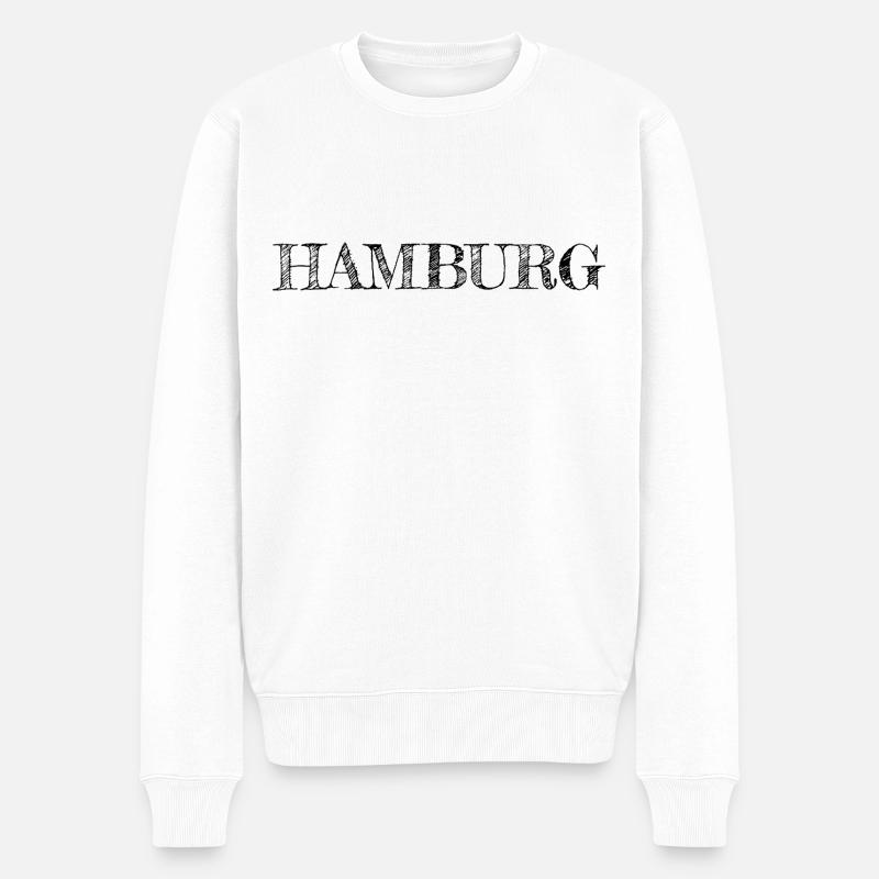 Lettrage Hambourg noir - Pull Premium bio Homme - blanc