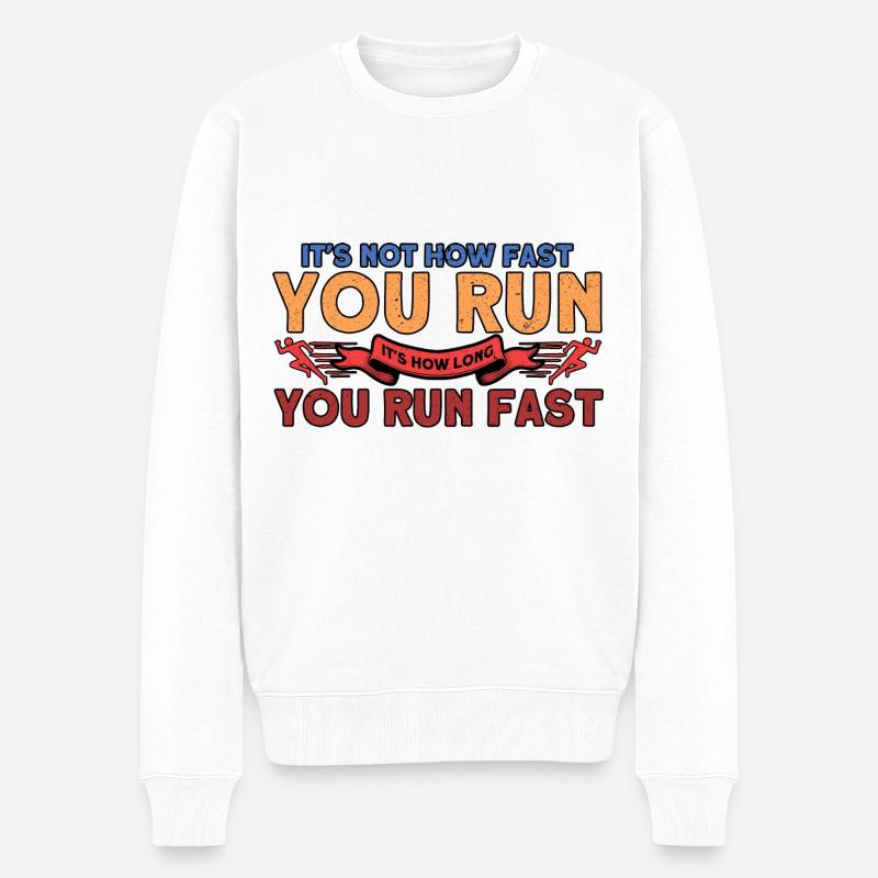 Jogger Halbmarathon Joggen Geschenk - Männer Premium Bio Pullover - Weiß