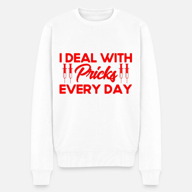 Phlébotomiste Phlébotomie Phlébotomiste Tech Geschen - Pull Premium bio Homme - blanc