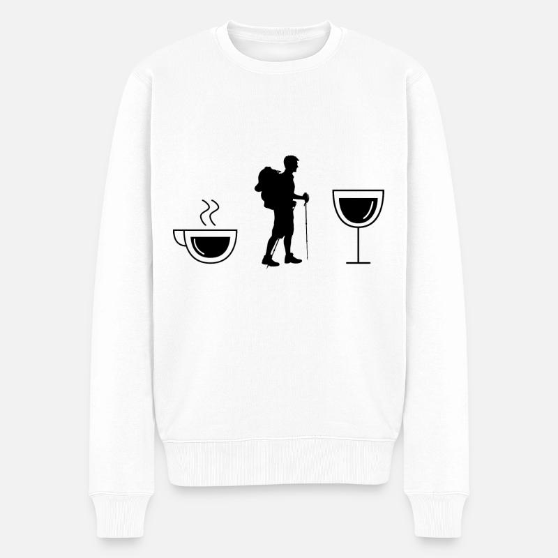 café vin et randonnée - - Pull Premium bio Homme - blanc