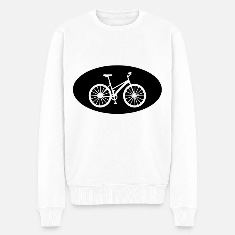 Demi-cercle et vélo - - Pull Premium bio Homme - blanc