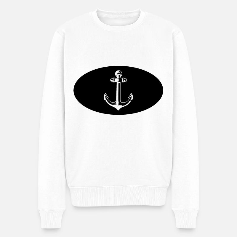 Demi-cercle et voilier - (2) - Pull Premium bio Homme - blanc